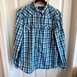 Mavi Blue and White Checkered Button Down Shirt